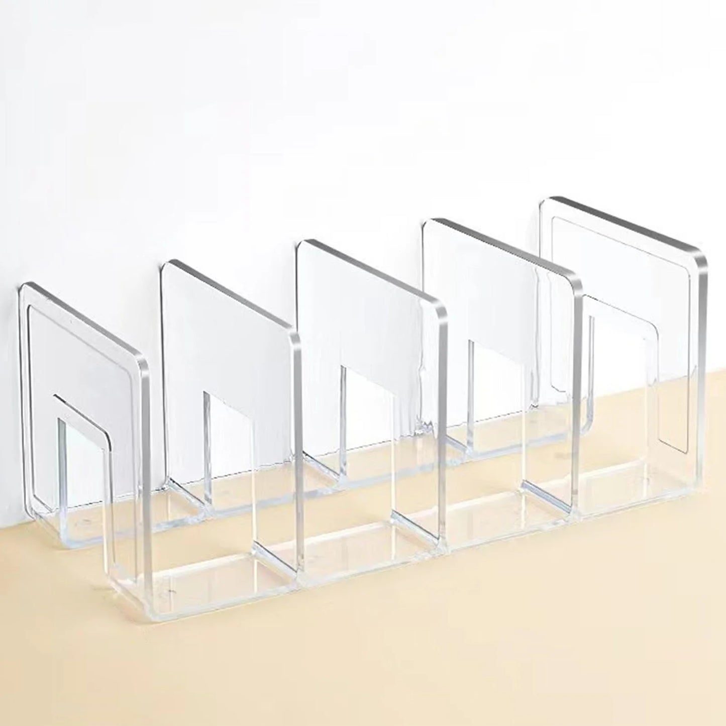 4-Compartment ABS Book Organizer Rack