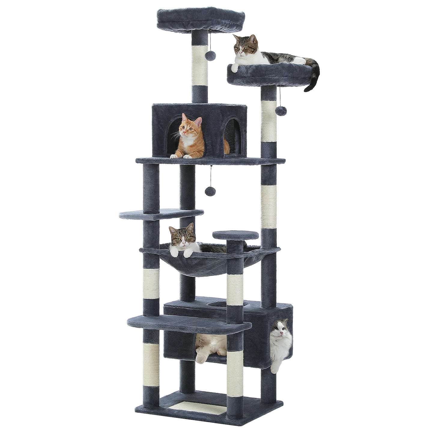Cat Tree Tower with Scratching Posts & Hammock