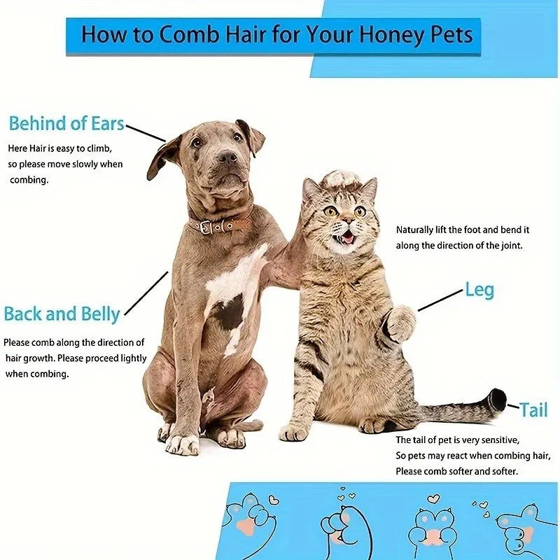 Dual-Use Self-Cleaning Pet Grooming Brush