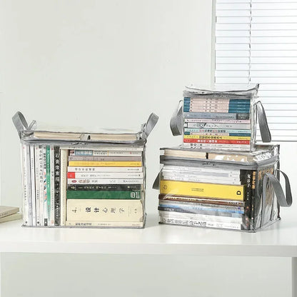 Foldable Transparent Book Storage Organizer Box