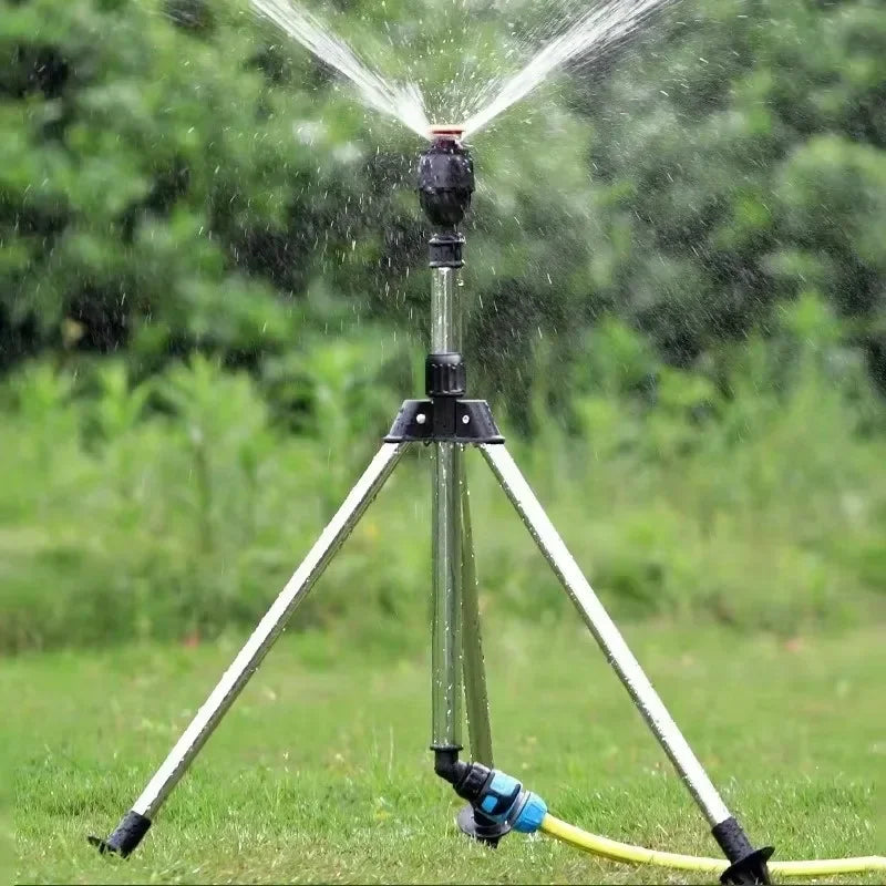 360° Rotating Tripod Garden Sprinkler with Telescopic Support