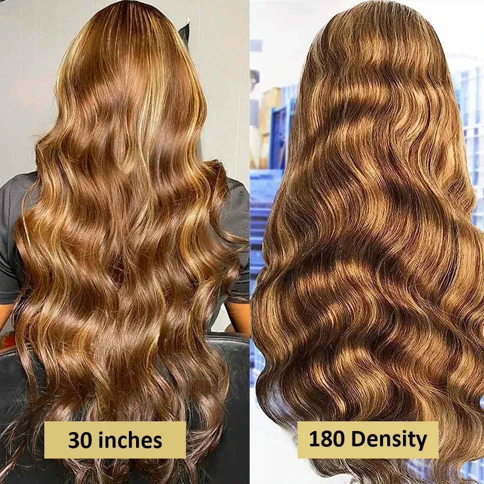 Body Wave Highlight 13x6 HD Lace Front Human Hair Wig