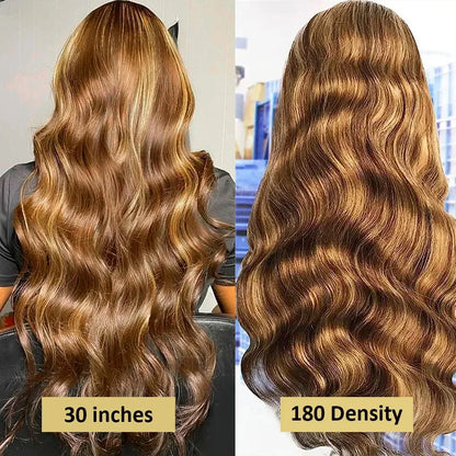 Body Wave Highlight 13x6 HD Lace Front Human Hair Wig