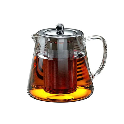 Heat-Resistant Glass Teapot with Stainless Steel Infuser