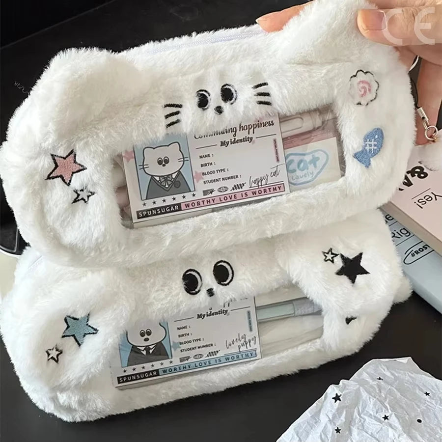 Large Kawaii Plush Pencil Case