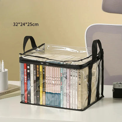 Foldable Transparent Book Storage Organizer Box