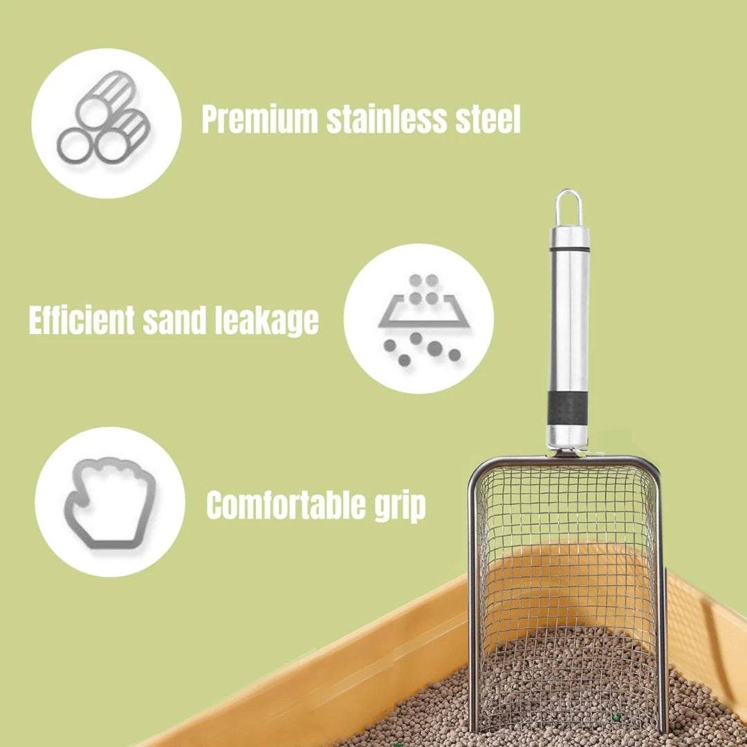 Aluminum Cat Litter Scoop with Fine Mesh