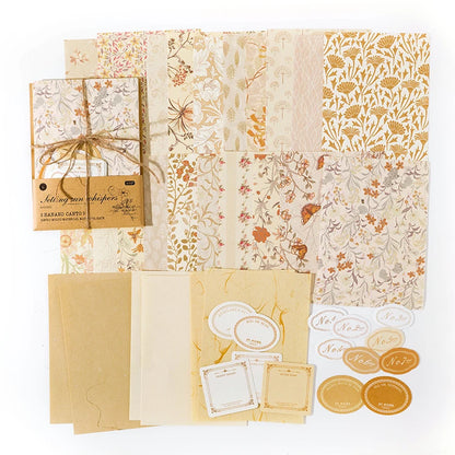 Vintage Floral Scrapbook Craft Paper Pack