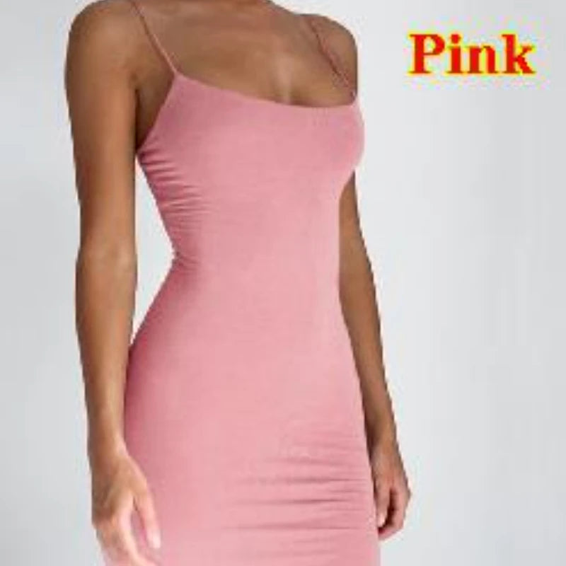 Black Spaghetti Strap Mini Bodycon Dress