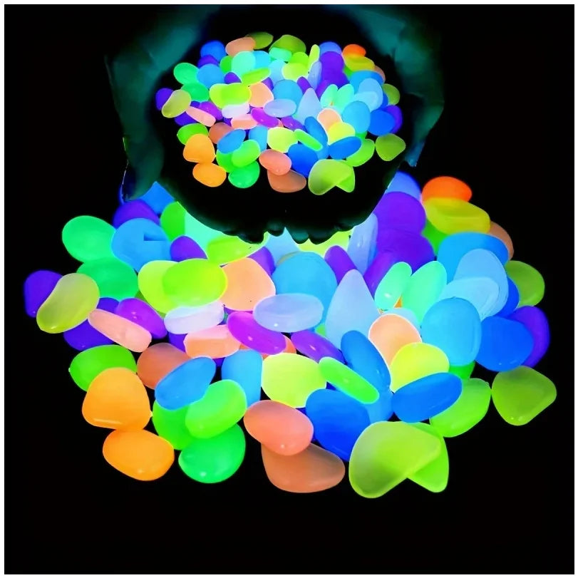 Glow-in-the-Dark Resin Pebbles for Garden & Aquarium