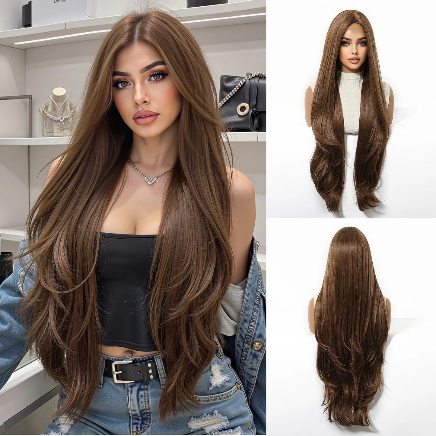 Long Golden Blonde Wavy Synthetic Wig