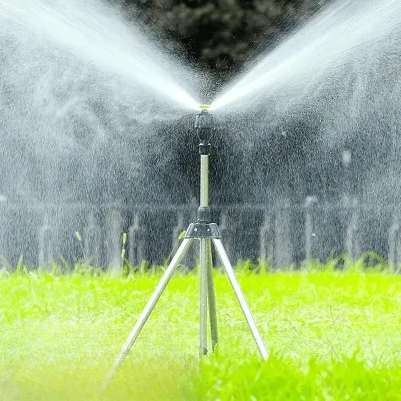 360° Rotating Tripod Garden Sprinkler with Telescopic Support