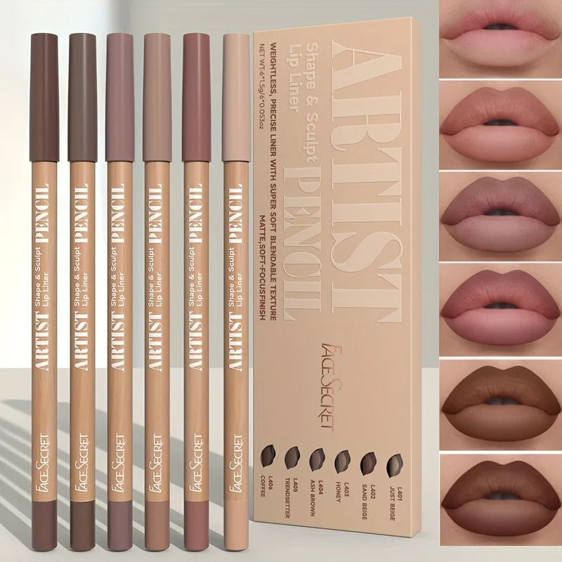 Velvet Matte Long-Lasting Lip Liner Pencil Set