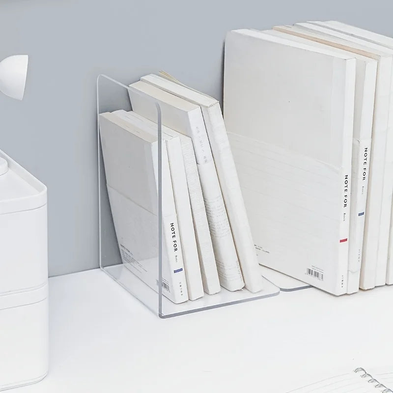 Acrylic Bookends Stand – Desktop Storage Rack