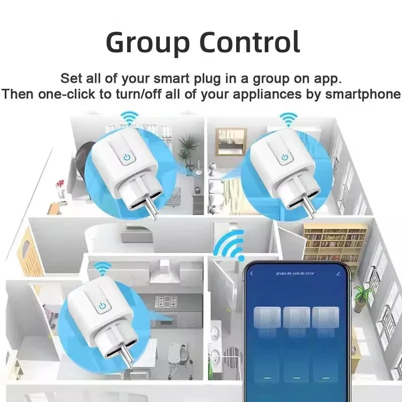 Smart WiFi Plug EU 16A/20A – Voice & Timer Control