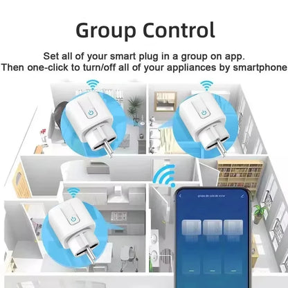 Smart WiFi Plug EU 16A/20A – Voice & Timer Control