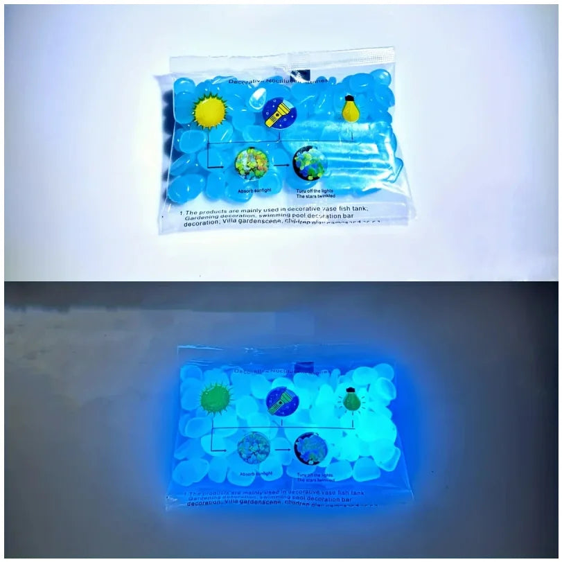 Glow-in-the-Dark Resin Pebbles for Garden & Aquarium
