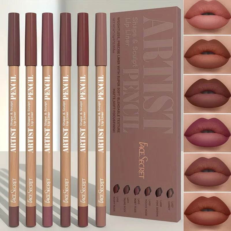 Velvet Matte Long-Lasting Lip Liner Pencil Set