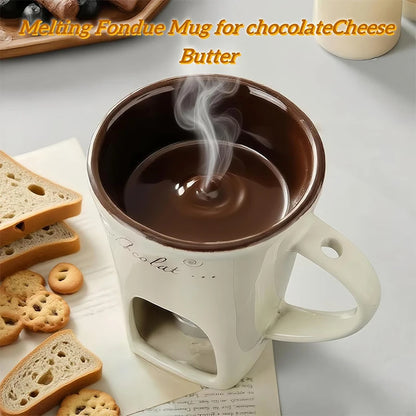 Sweet Chocolate Fondue Ceramic Mug with Fork
