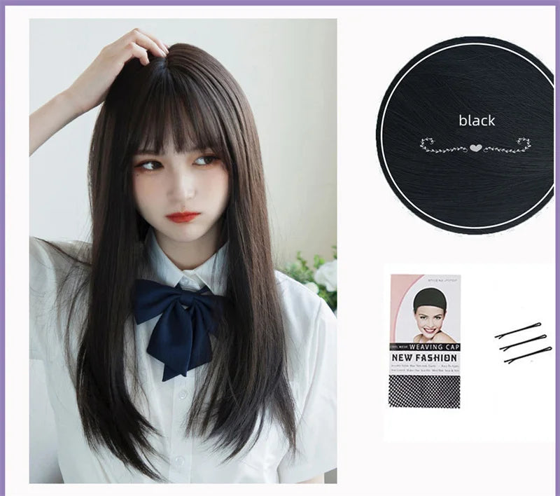 Korea JK Girl Synthetic Cosplay Wig with Air Bangs