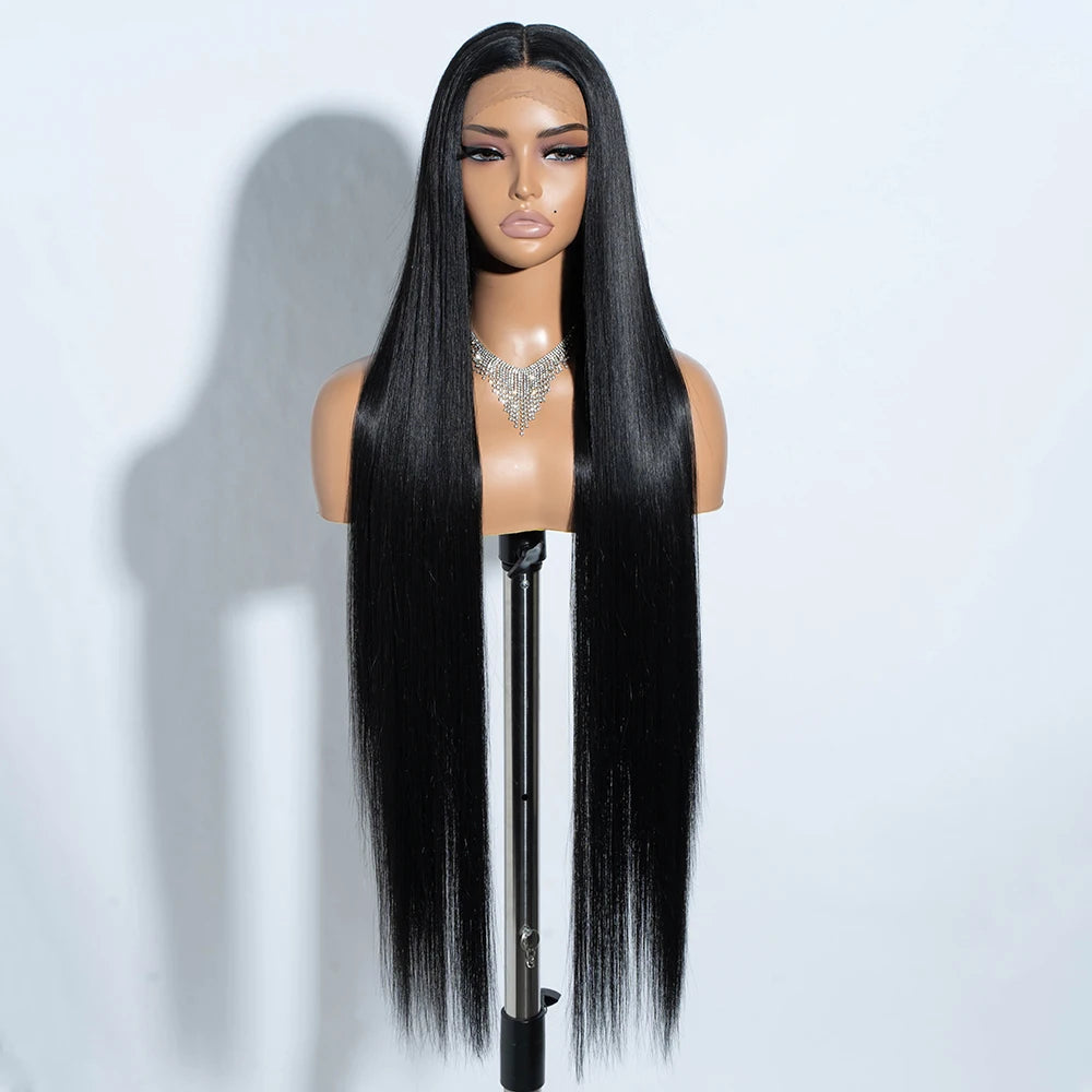 38" Long Straight Synthetic Lace Front Wig