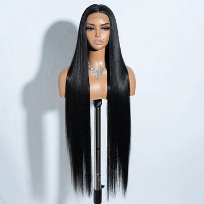 38" Long Straight Synthetic Lace Front Wig