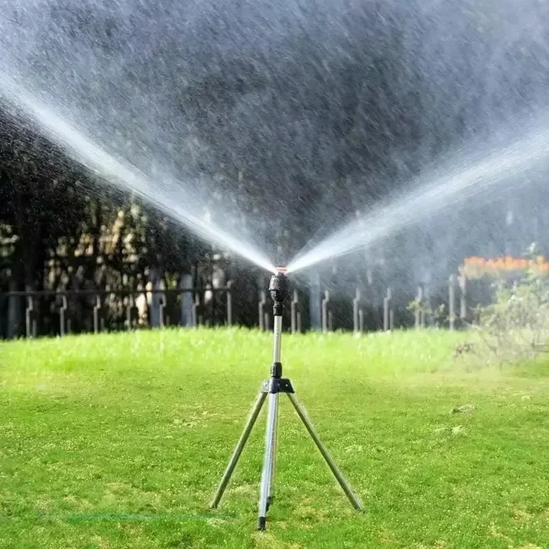 360° Rotating Tripod Garden Sprinkler with Telescopic Support
