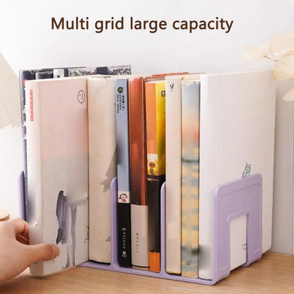 4-Compartment ABS Book Organizer Rack
