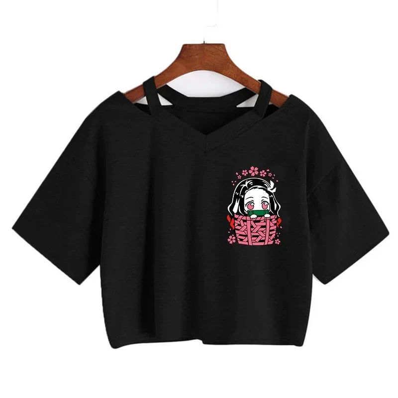 Demon Slayer Nezuko Women’s Anime Crop T-Shirt