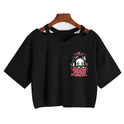 Demon Slayer Nezuko Women’s Anime Crop T-Shirt