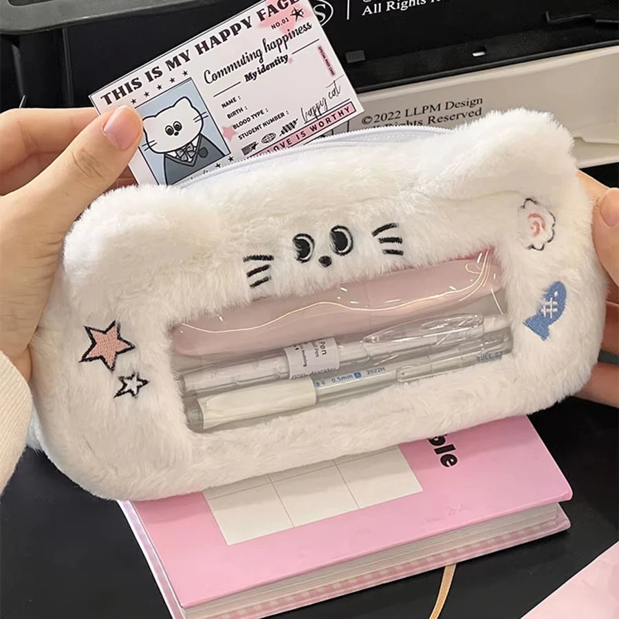 Large Kawaii Plush Pencil Case