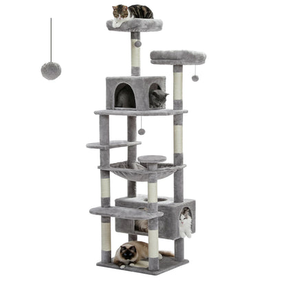Cat Tree Tower with Scratching Posts & Hammock
