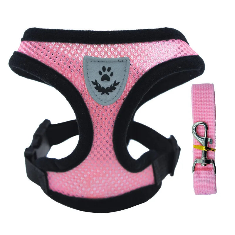 Breathable Dog & Cat Chest Harness with Leash