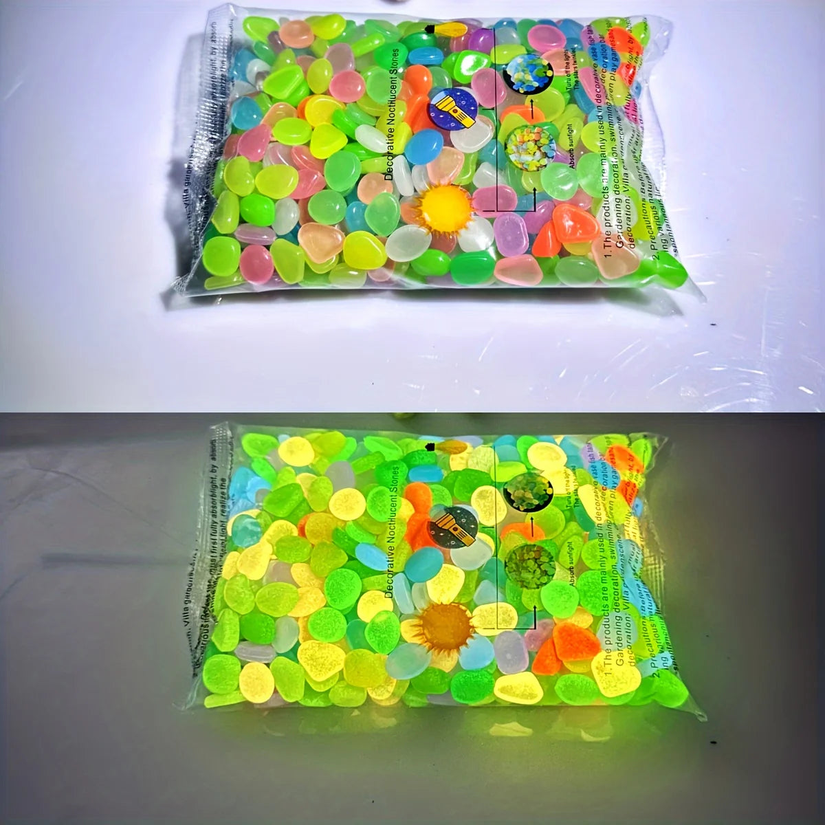Glow-in-the-Dark Resin Pebbles for Garden & Aquarium