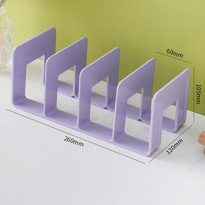 4-Compartment ABS Book Organizer Rack