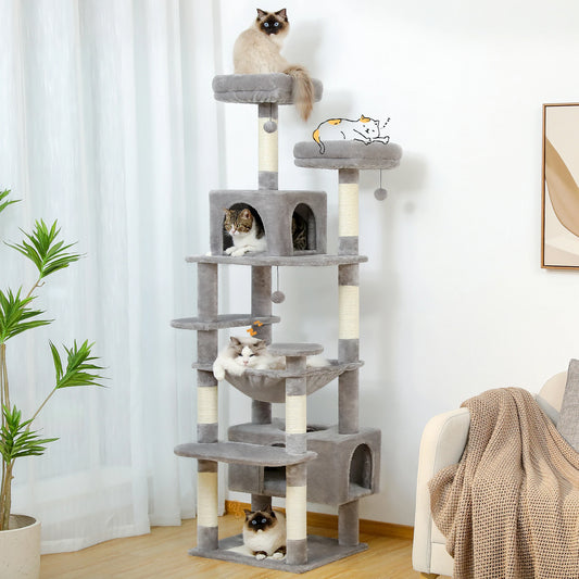 Cat Tree Tower with Scratching Posts & Hammock