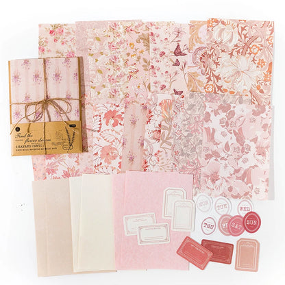 Vintage Floral Scrapbook Craft Paper Pack