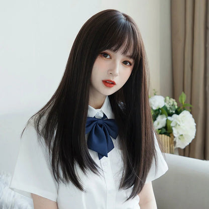 Korea JK Girl Synthetic Cosplay Wig with Air Bangs