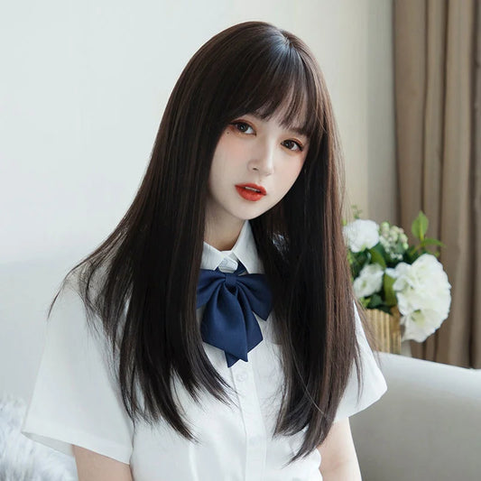Korea JK Girl Synthetic Cosplay Wig with Air Bangs