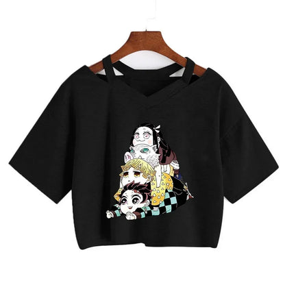 Demon Slayer Nezuko Women’s Anime Crop T-Shirt
