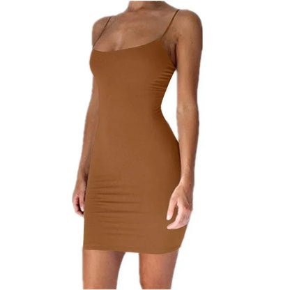 Black Spaghetti Strap Mini Bodycon Dress