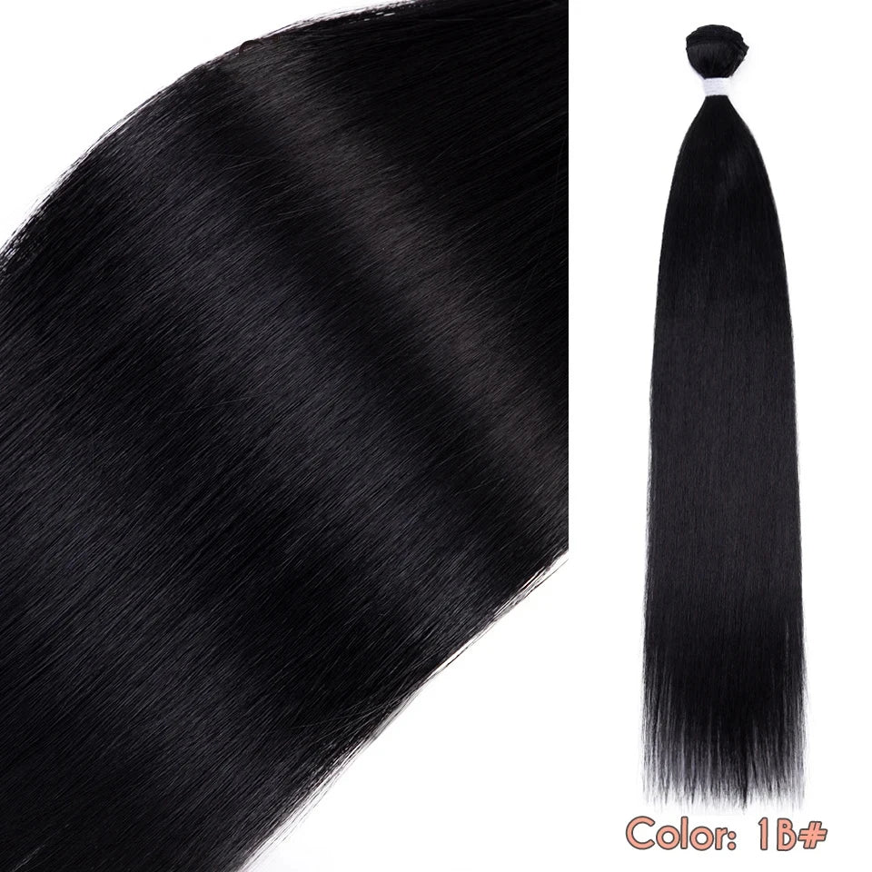 Super Long Yaki Straight Synthetic Hair Bundles