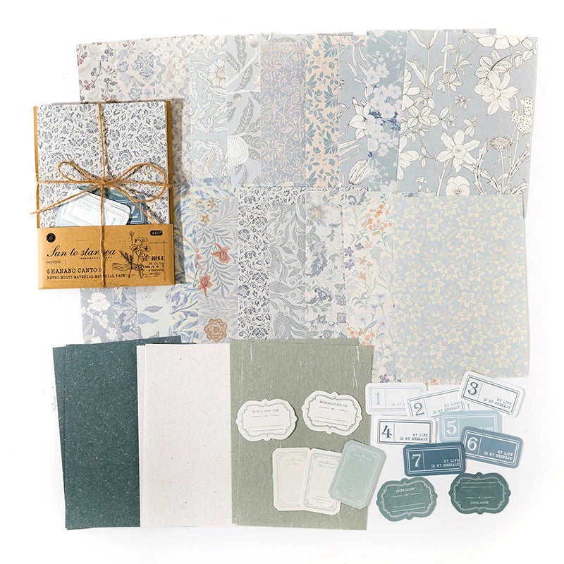 Vintage Floral Scrapbook Craft Paper Pack