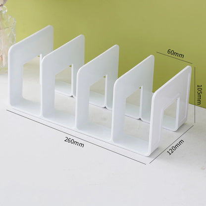 4-Compartment ABS Book Organizer Rack