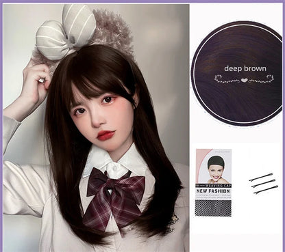 Korea JK Girl Synthetic Cosplay Wig with Air Bangs