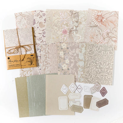 Vintage Floral Scrapbook Craft Paper Pack