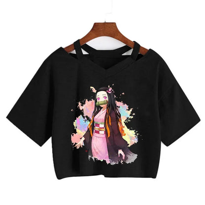 Demon Slayer Nezuko Women’s Anime Crop T-Shirt