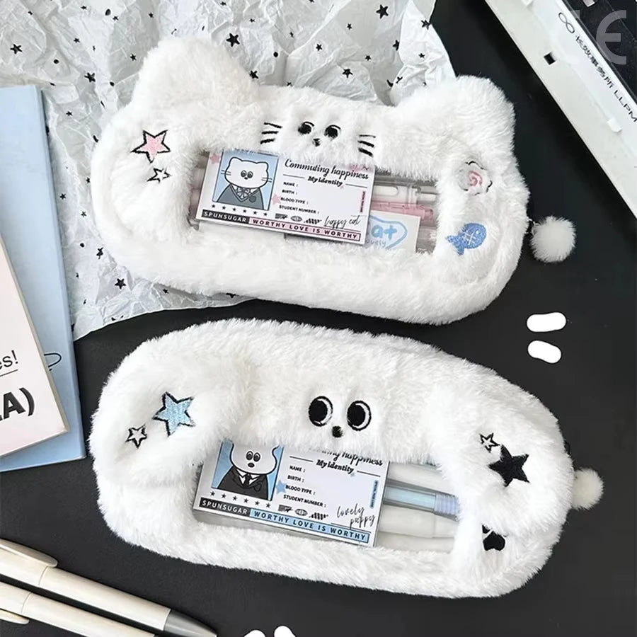 Large Kawaii Plush Pencil Case