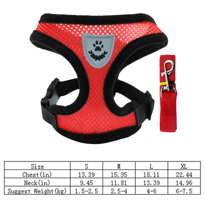 Breathable Dog & Cat Chest Harness with Leash