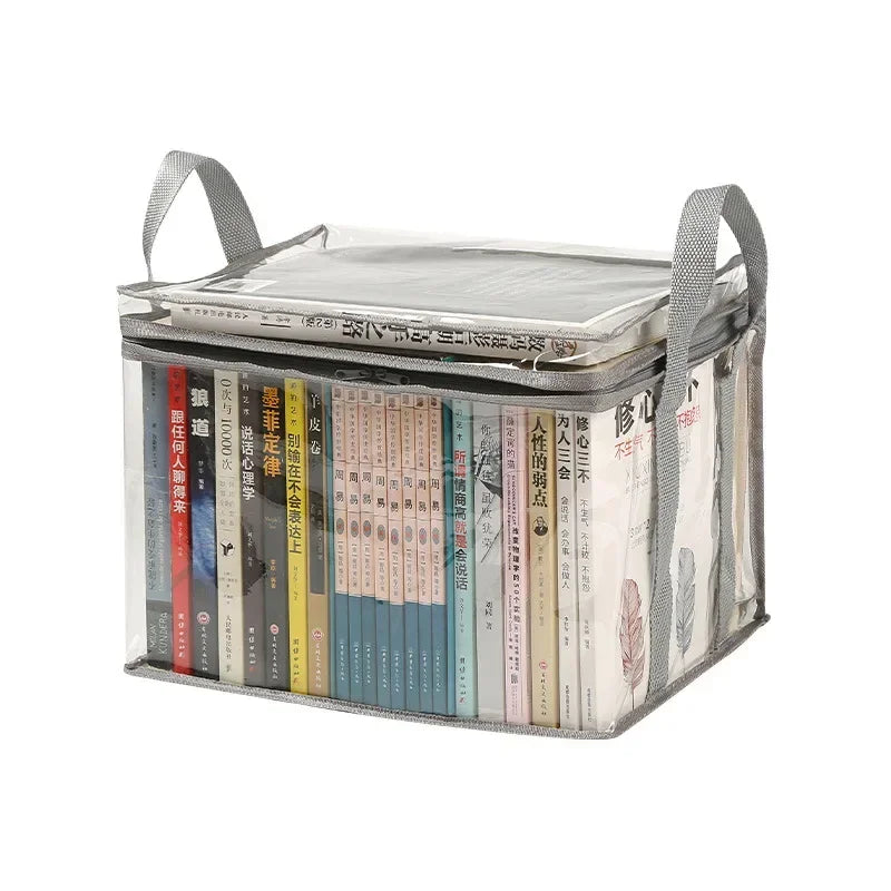 Foldable Transparent Book Storage Organizer Box